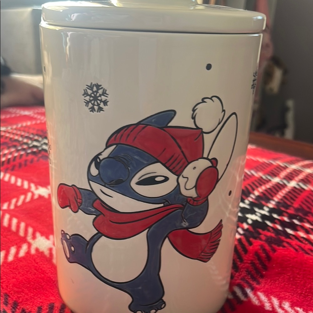 Disney Stitch Holiday Cookie Jar